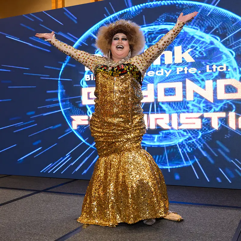 Barbie Boy Nella Salmonella Drag Queen Showtime - Performances - Showtimes - Stage Shows - Dinner and Dances - Event Services Singapore