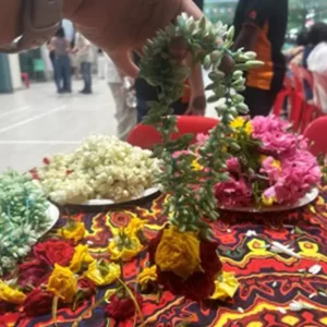 Floral Garland Stringing - Deepavali Activities - Traditional Arts - Dinner and Dance - Pre Event Activities - Event Services Singapore