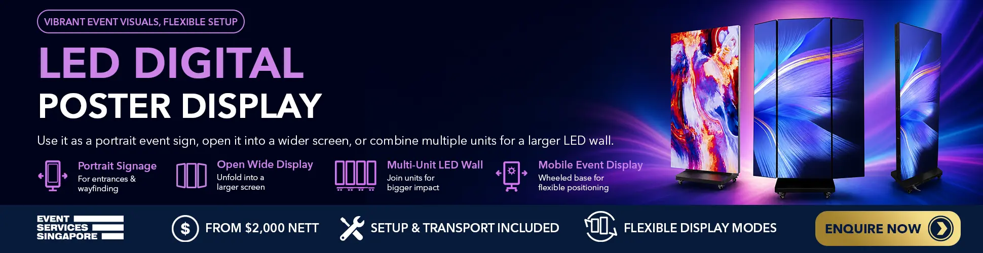 LED Digitial Poster Display Banner - Event Services Singapore LED Digitial Poster Display Banner - Event Services Singapore - Event Services Singapore